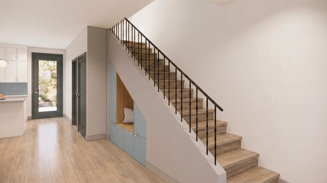 The Fern Interior - Stair Cabinetry